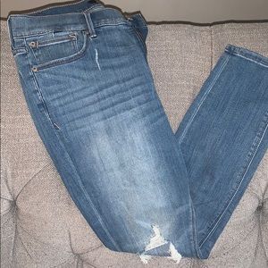 Express distressed soft skinny jeans